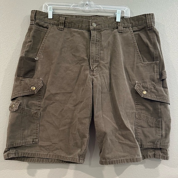 Carhartt Brown Cargo Shorts Durable Cotton Utilitarian Design - Picture 2 of 7